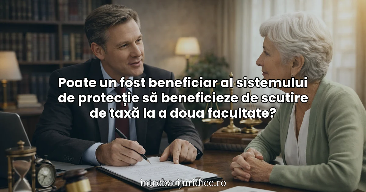 Poate un fost beneficiar al sistemului de protecție să beneficieze de scutire de taxă la a doua facultate?