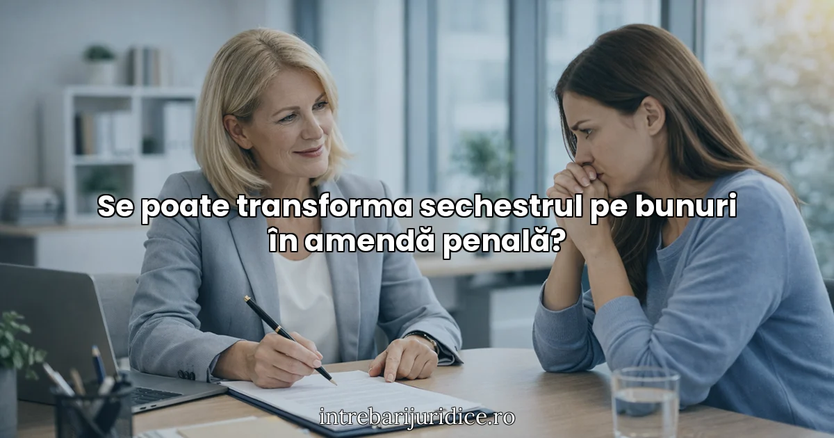 Se poate transforma sechestrul pe bunuri în amendă penală?