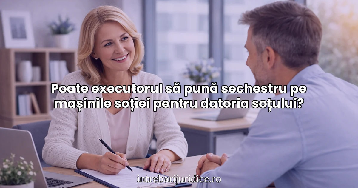 Poate executorul să pună sechestru pe mașinile soției pentru datoria soțului?