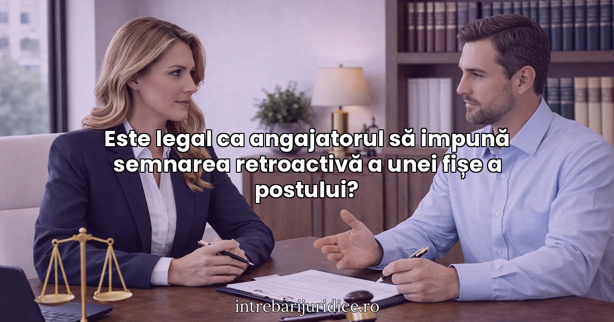 Este legal ca angajatorul să impună semnarea retroactivă a unei fișe a postului?