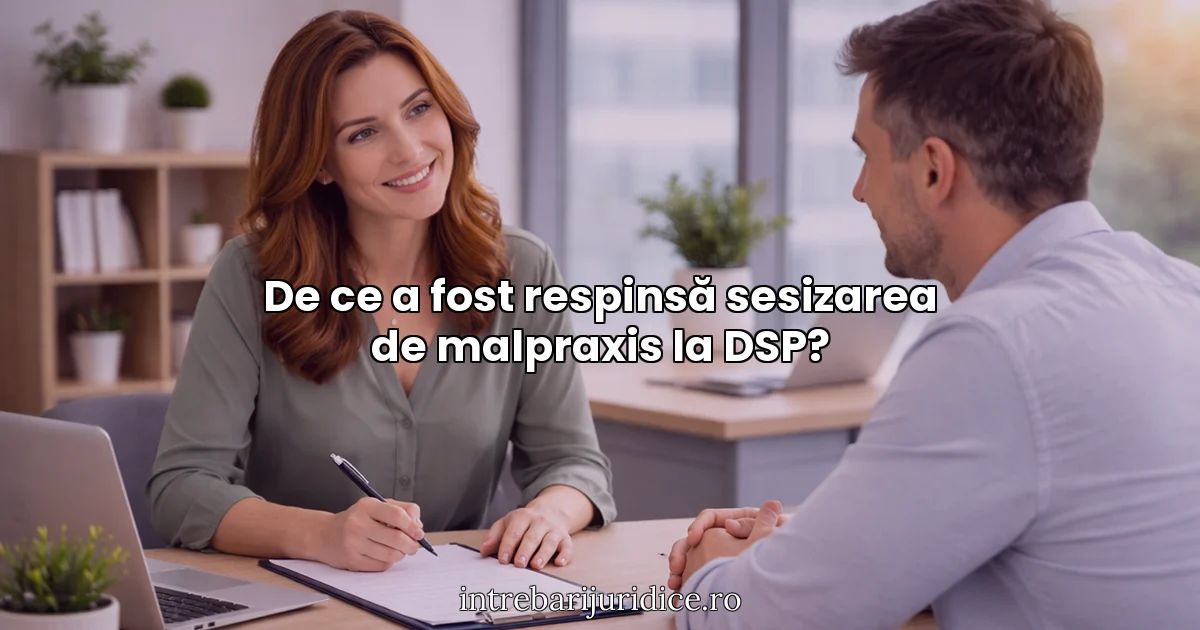 De ce a fost respinsă sesizarea de malpraxis la DSP?
