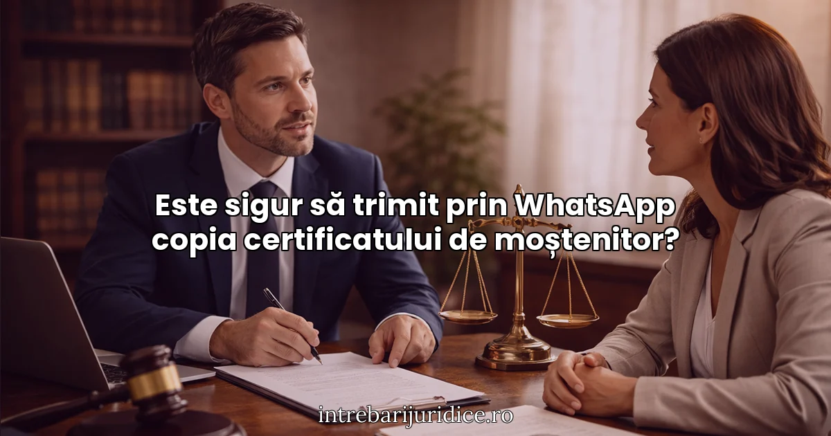 Este sigur să trimit prin WhatsApp copia certificatului de moștenitor?