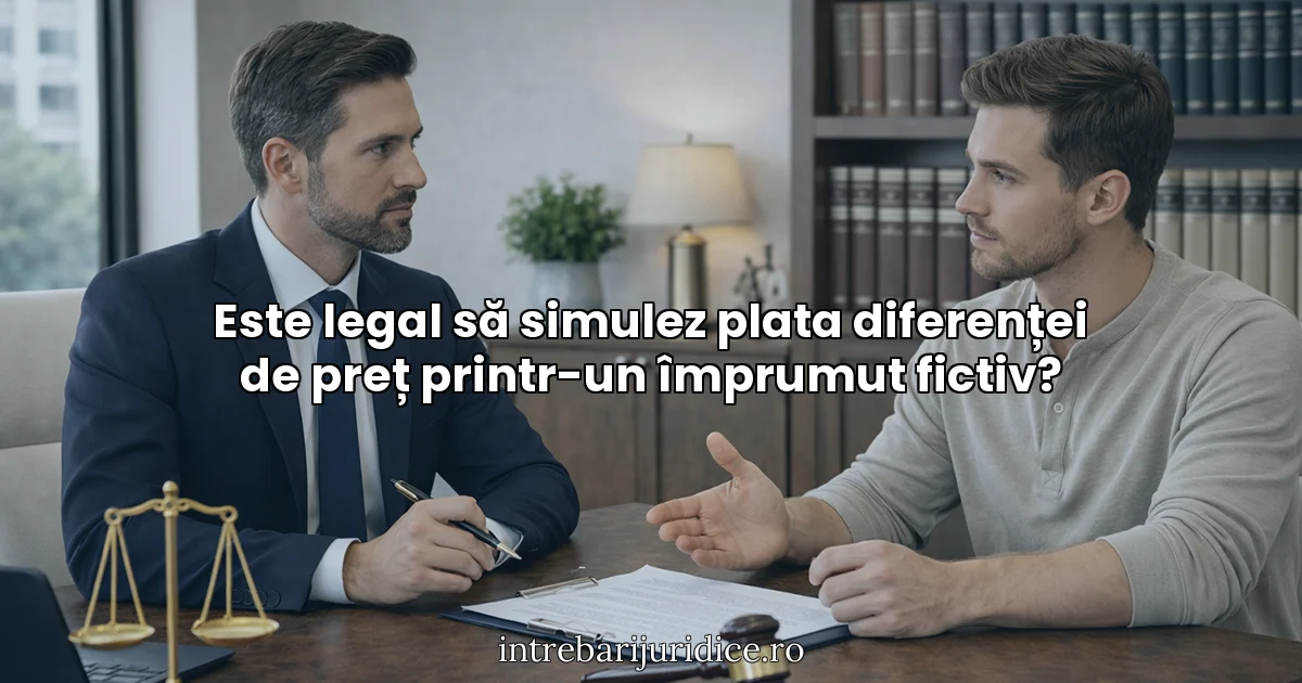 Este legal să simulez plata diferenței de preț printr-un împrumut fictiv?