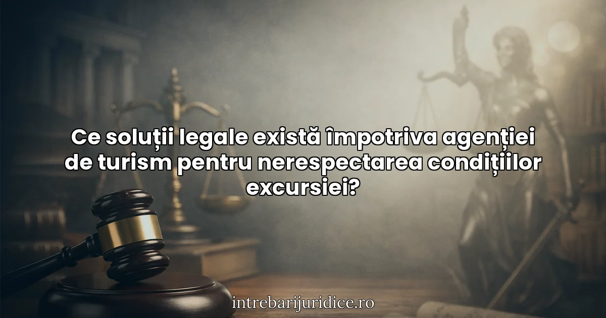 Ce soluții legale există împotriva agenției de turism pentru nerespectarea condițiilor excursiei?