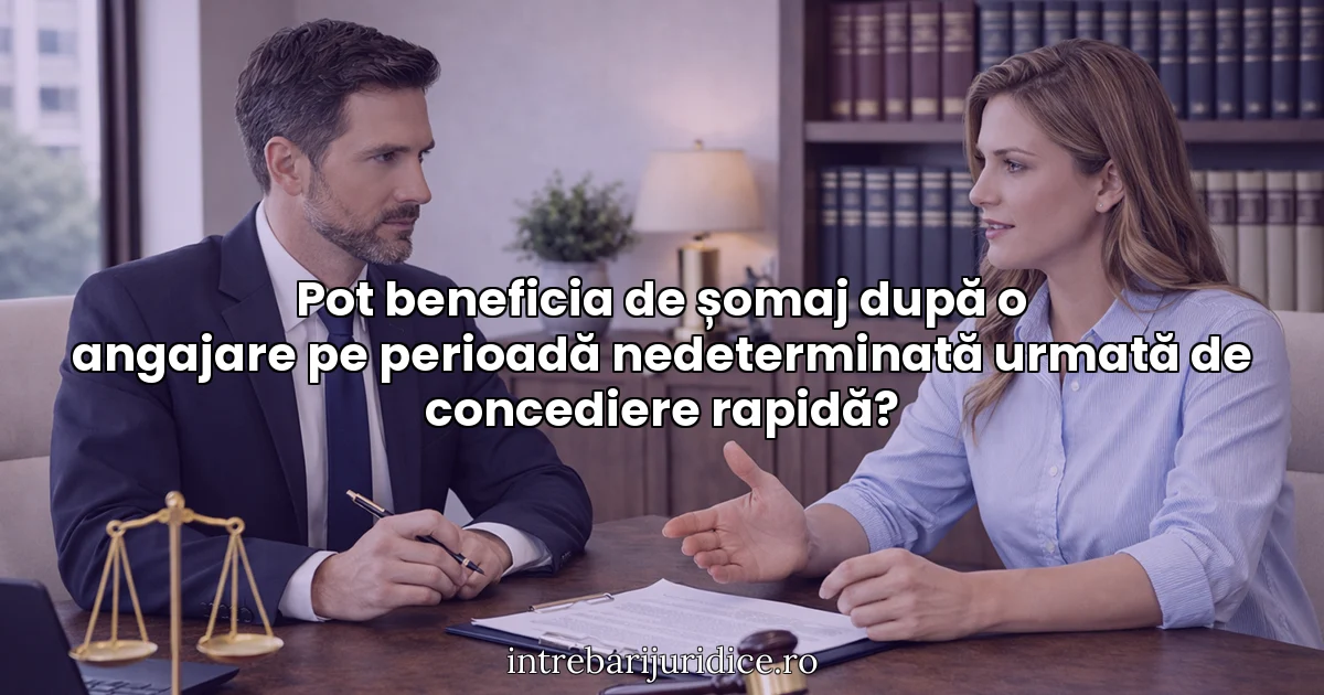 Pot beneficia de șomaj după o angajare pe perioadă nedeterminată urmată de concediere rapidă?