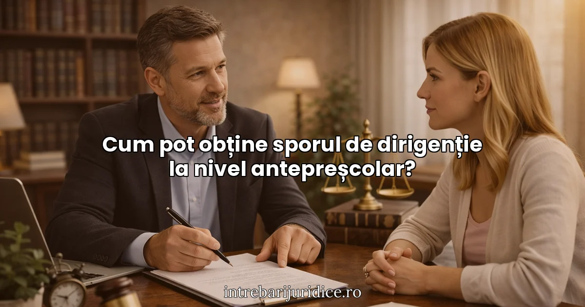 Cum pot obține sporul de dirigenție la nivel antepreșcolar?