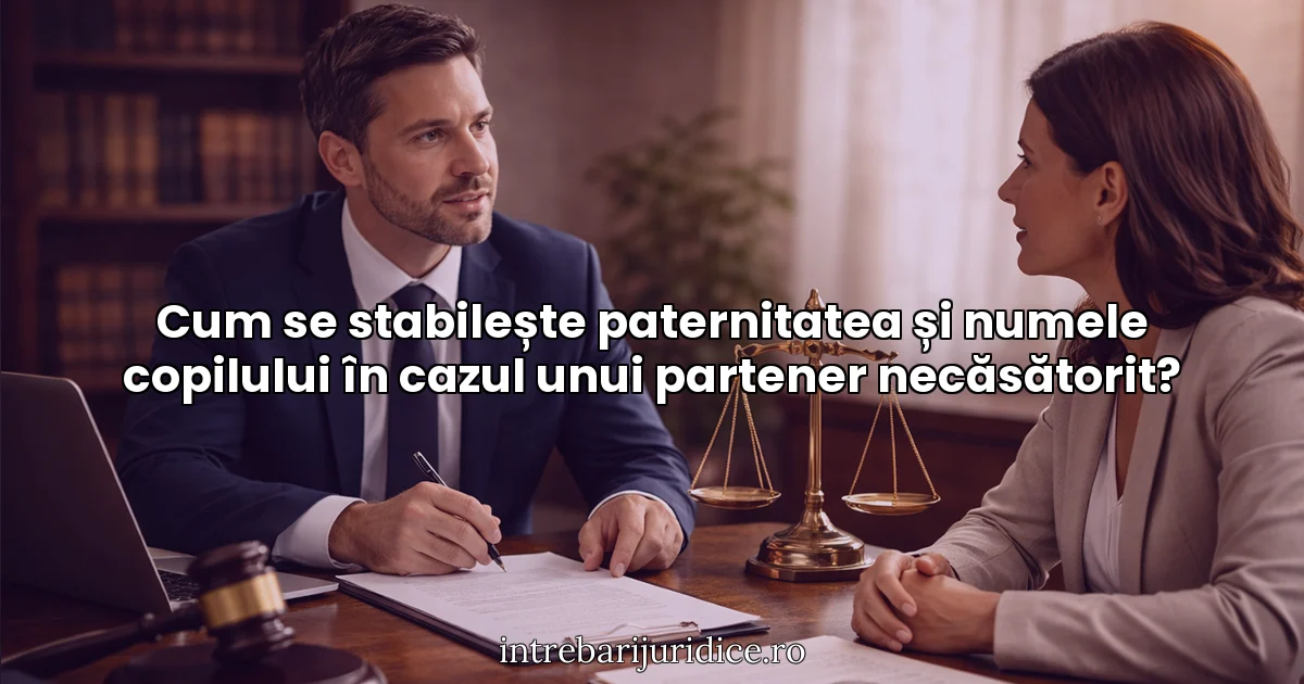 Cum se stabilește paternitatea și numele copilului în cazul unui partener necăsătorit?