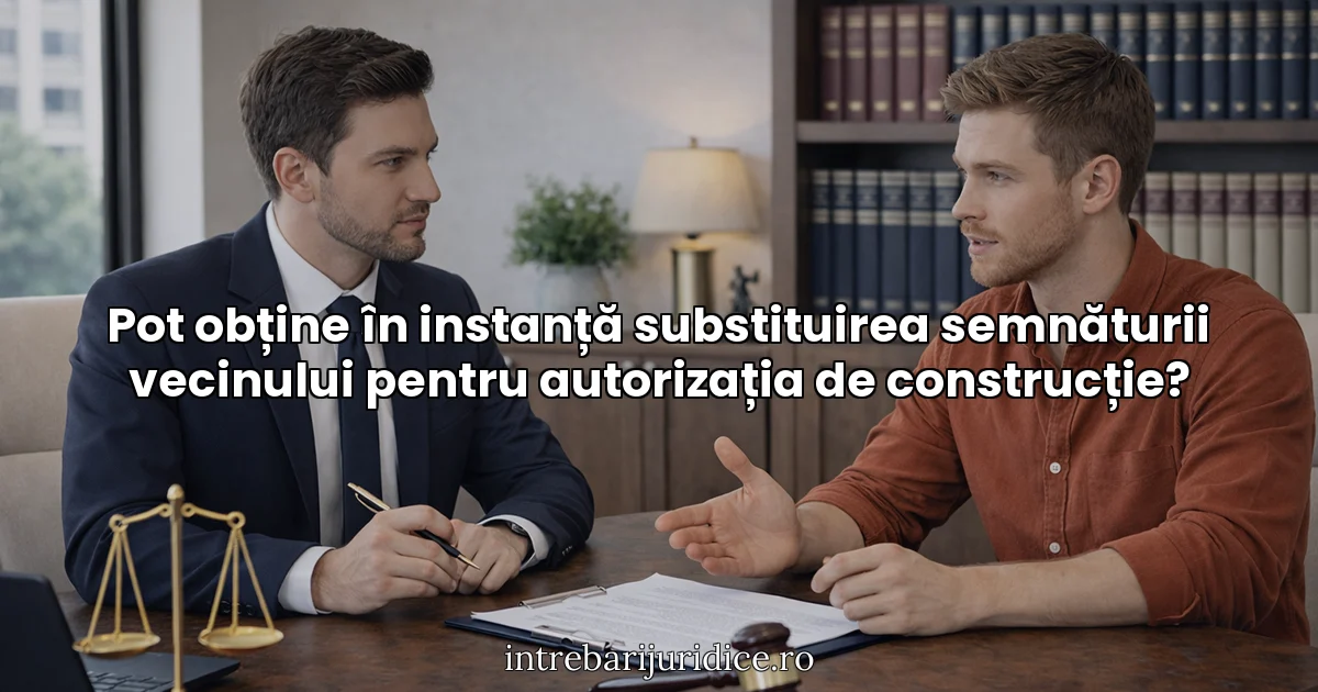 Pot obține în instanță substituirea semnăturii vecinului pentru autorizația de construcție?