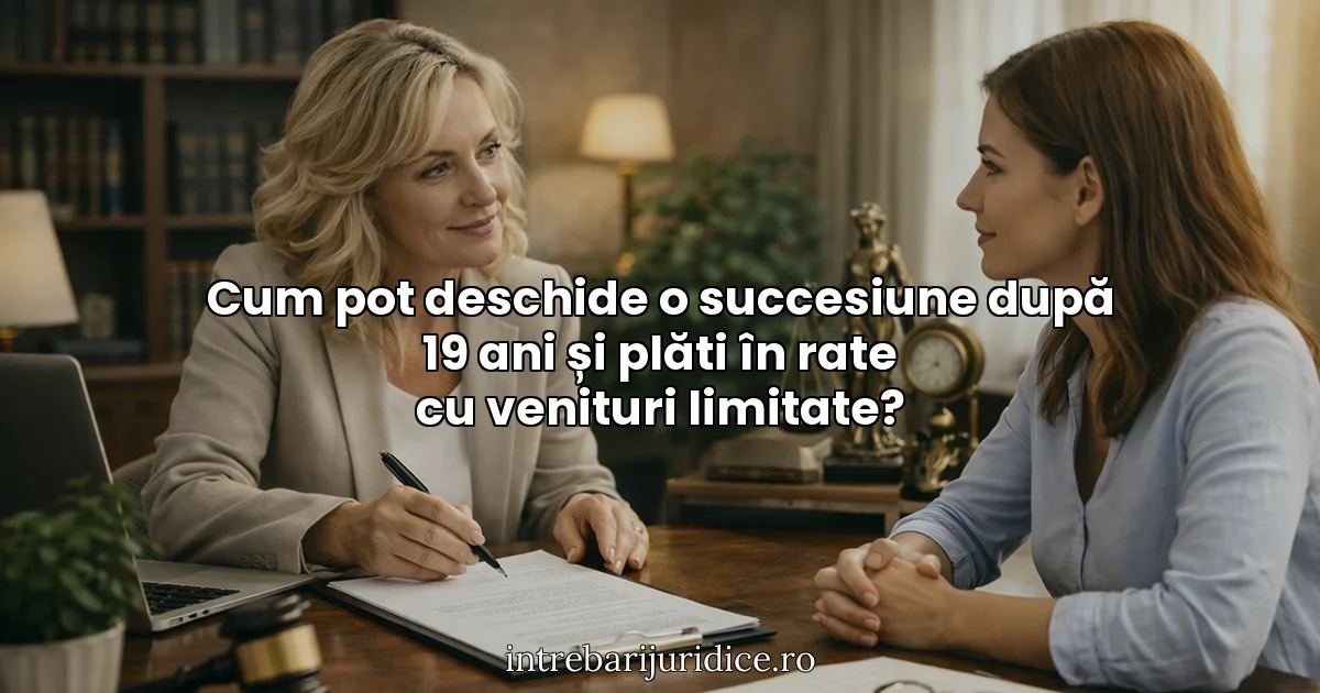 Cum pot deschide o succesiune după 19 ani și plăti în rate cu venituri limitate?