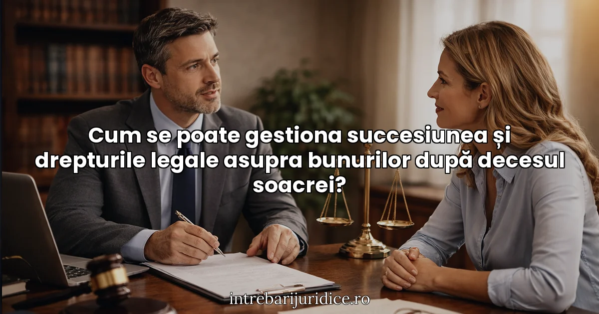 Cum se poate gestiona succesiunea și drepturile legale asupra bunurilor după decesul soacrei?