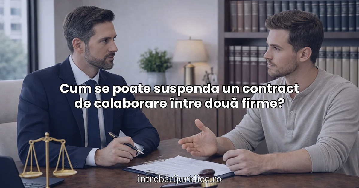 Cum se poate suspenda un contract de colaborare între două firme?