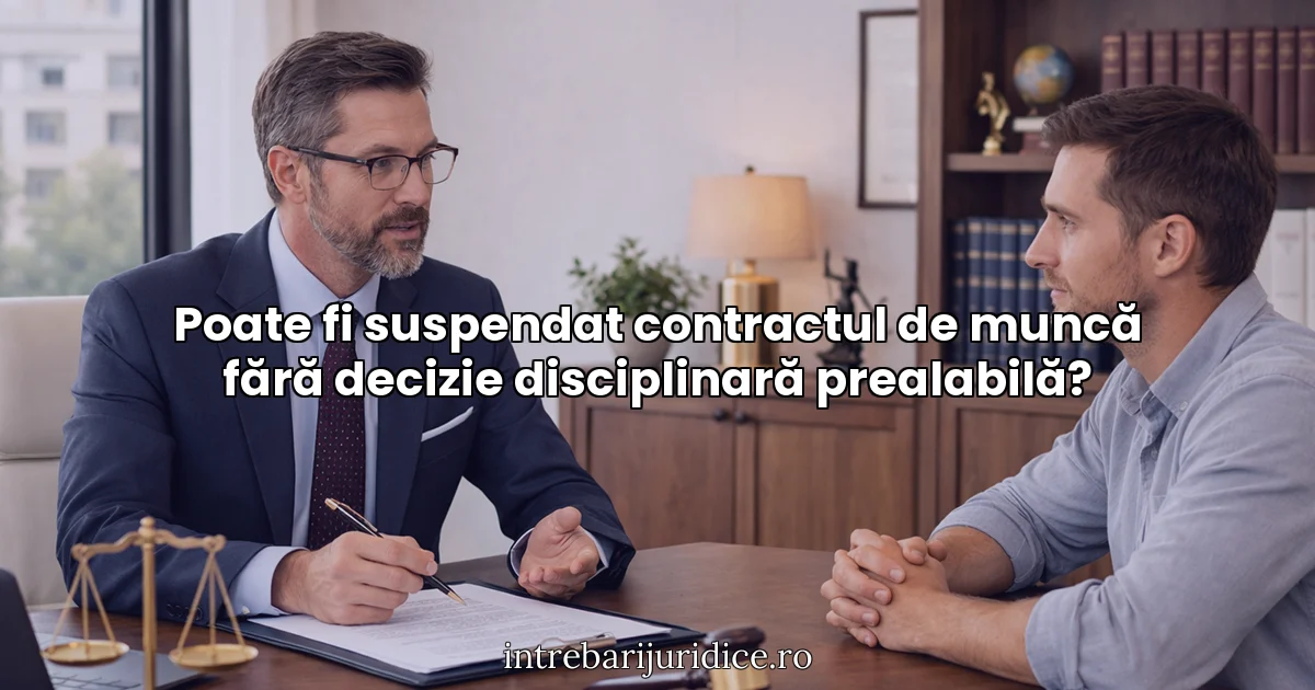 Poate fi suspendat contractul de muncă fără decizie disciplinară prealabilă?