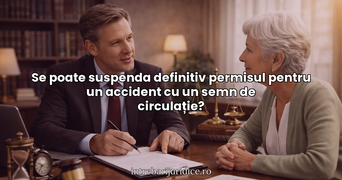 Se poate suspenda definitiv permisul pentru un accident cu un semn de circulație?