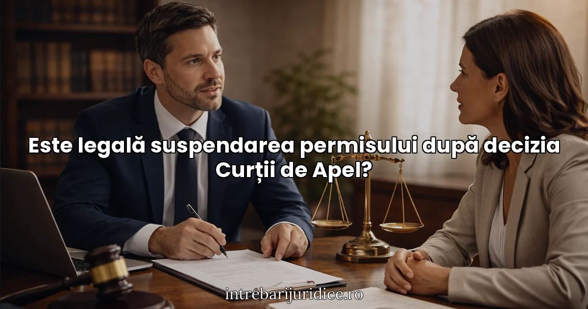Este legală suspendarea permisului după decizia Curții de Apel?