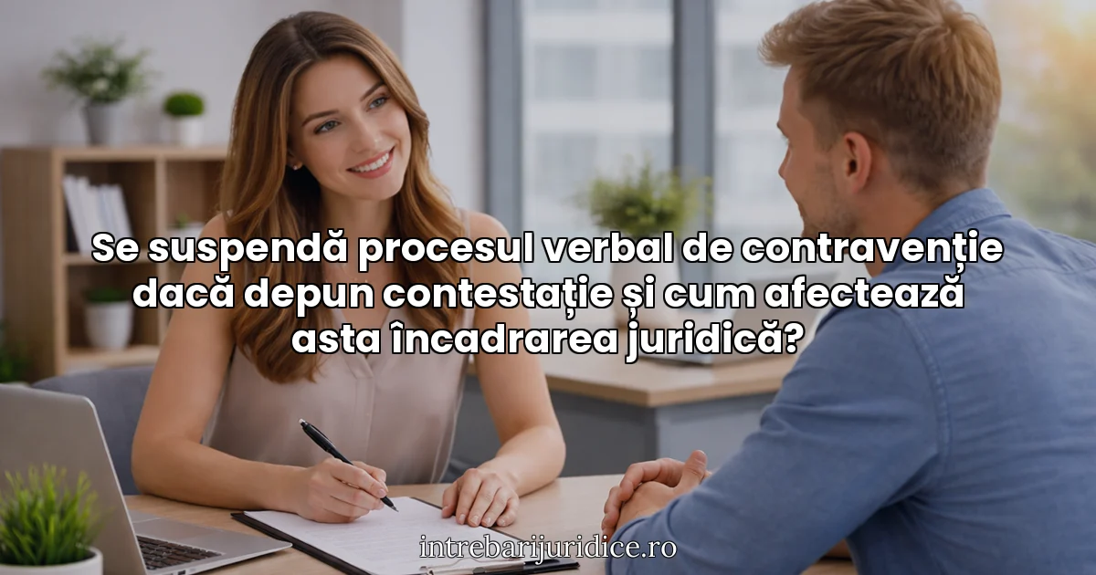 Se suspendă procesul verbal de contravenție dacă depun contestație și cum afectează asta încadrarea juridică?