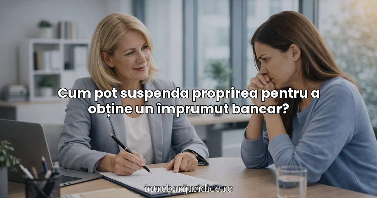Cum pot suspenda proprirea pentru a obține un împrumut bancar?
