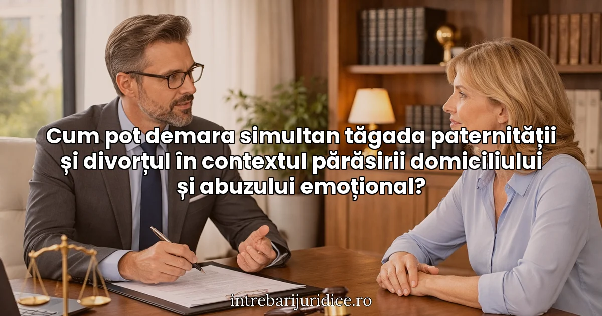 Cum pot demara simultan tăgada paternității și divorțul în contextul părăsirii domiciliului și abuzului emoțional?