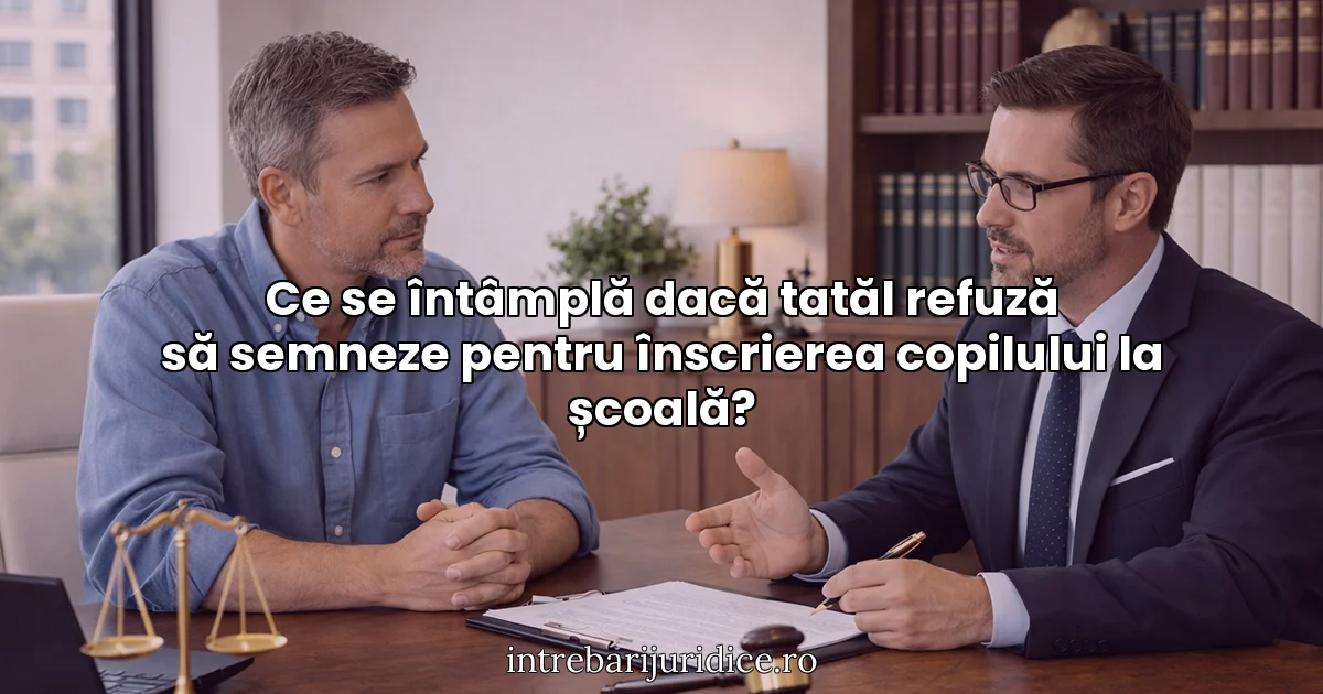Ce se întâmplă dacă tatăl refuză să semneze pentru înscrierea copilului la școală?