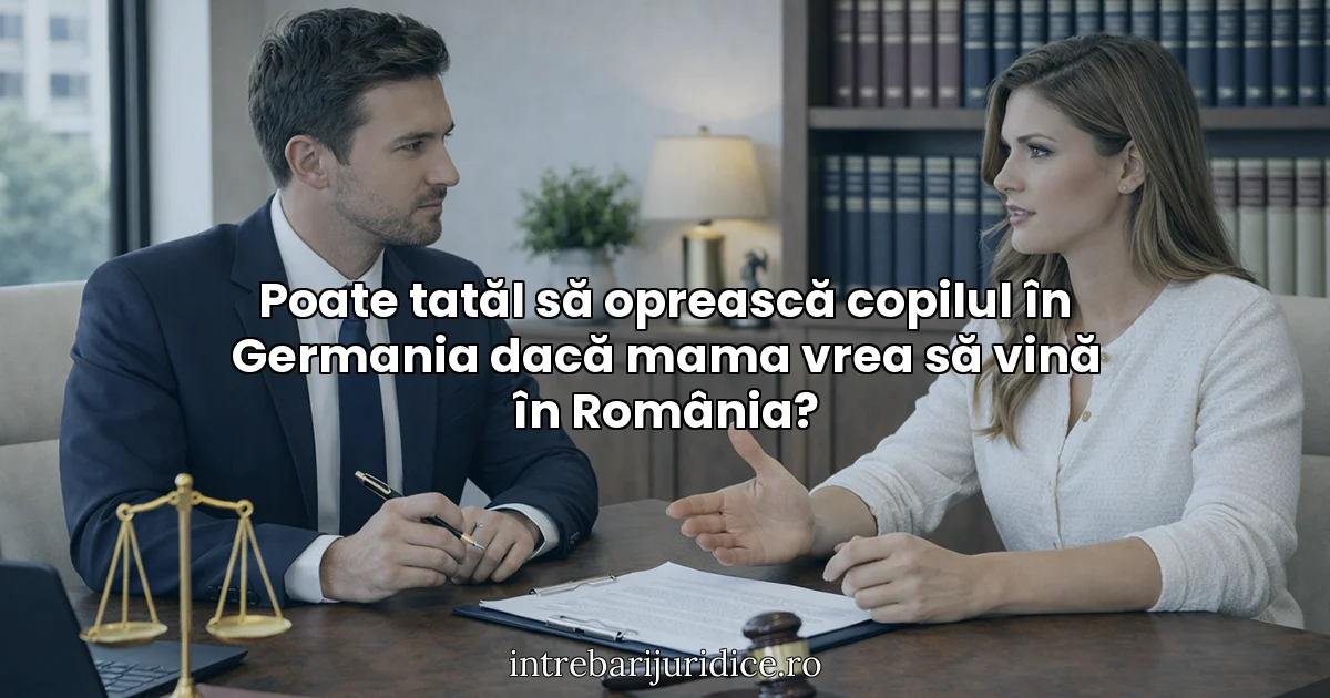 Poate tatăl să oprească copilul în Germania dacă mama vrea să vină în România?