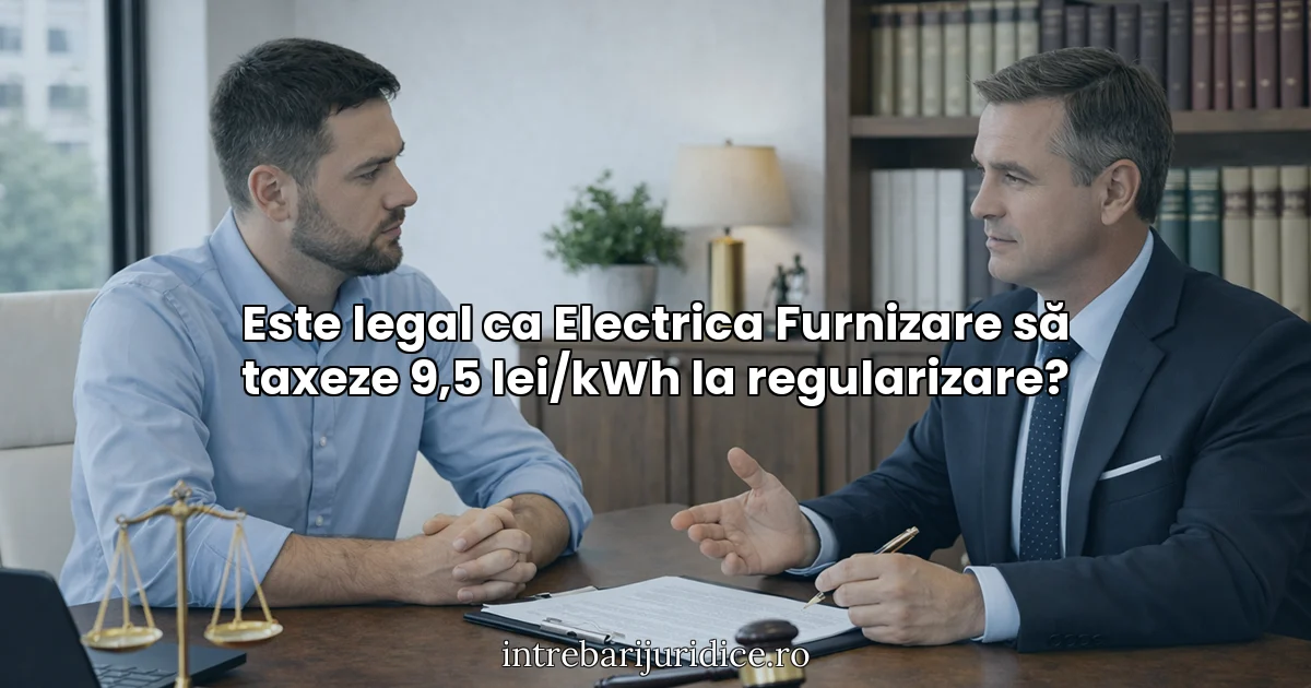 Este legal ca Electrica Furnizare să taxeze 9,5 lei/kWh la regularizare?