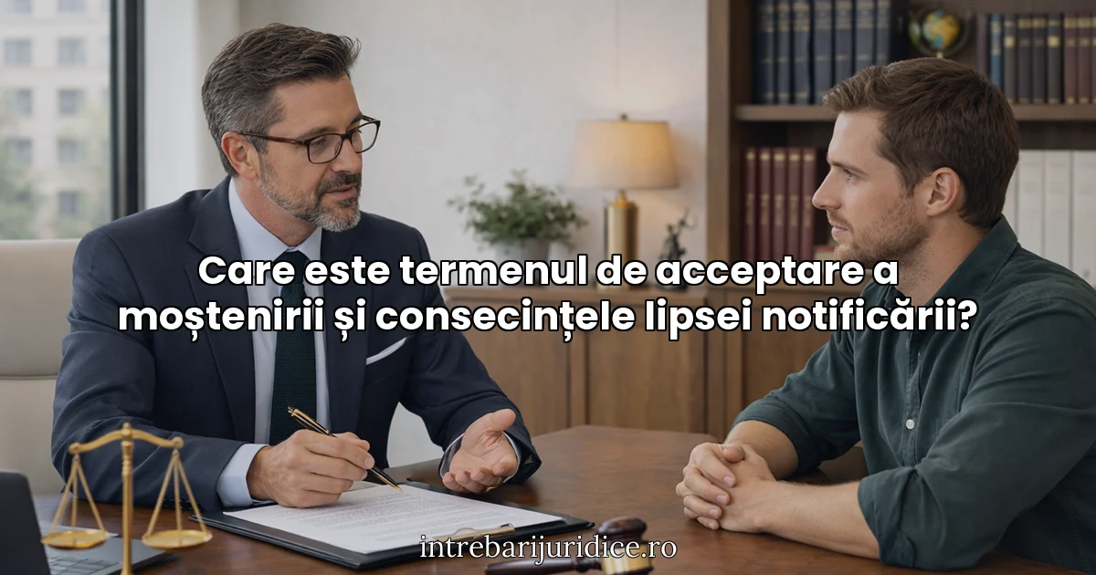 Care este termenul de acceptare a moștenirii și consecințele lipsei notificării?