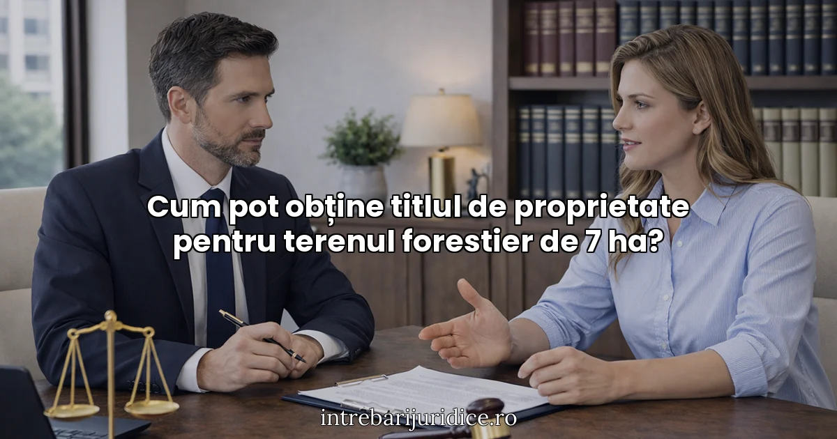 Cum pot obține titlul de proprietate pentru terenul forestier de 7 ha?