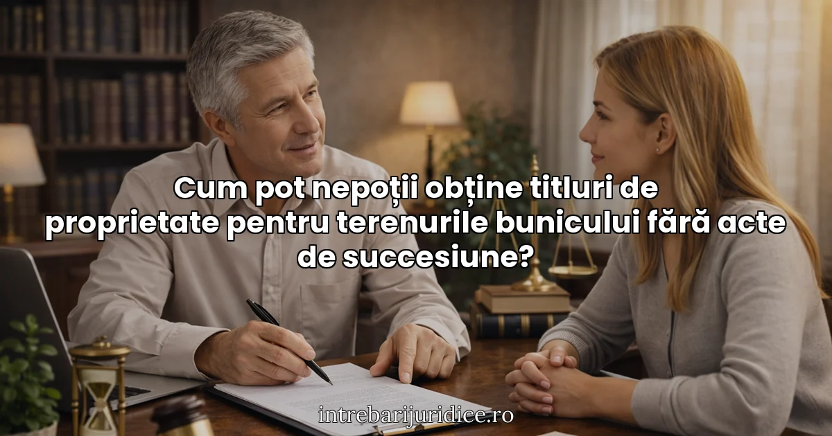 Cum pot nepoții obține titluri de proprietate pentru terenurile bunicului fără acte de succesiune?
