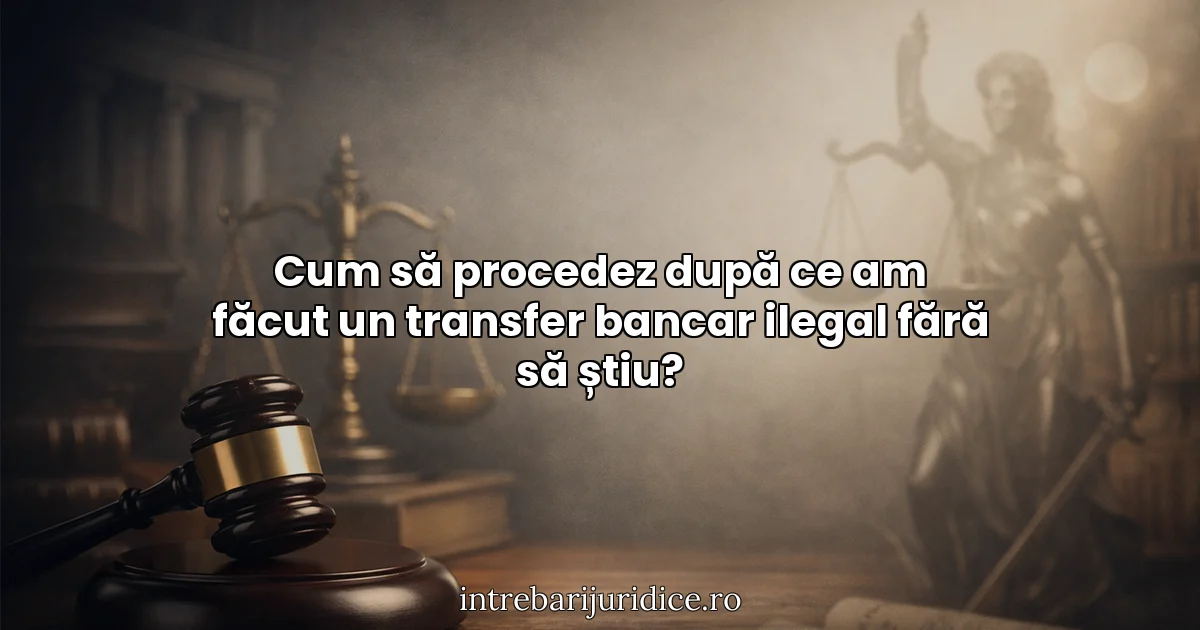 Cum să procedez după ce am făcut un transfer bancar ilegal fără să știu?