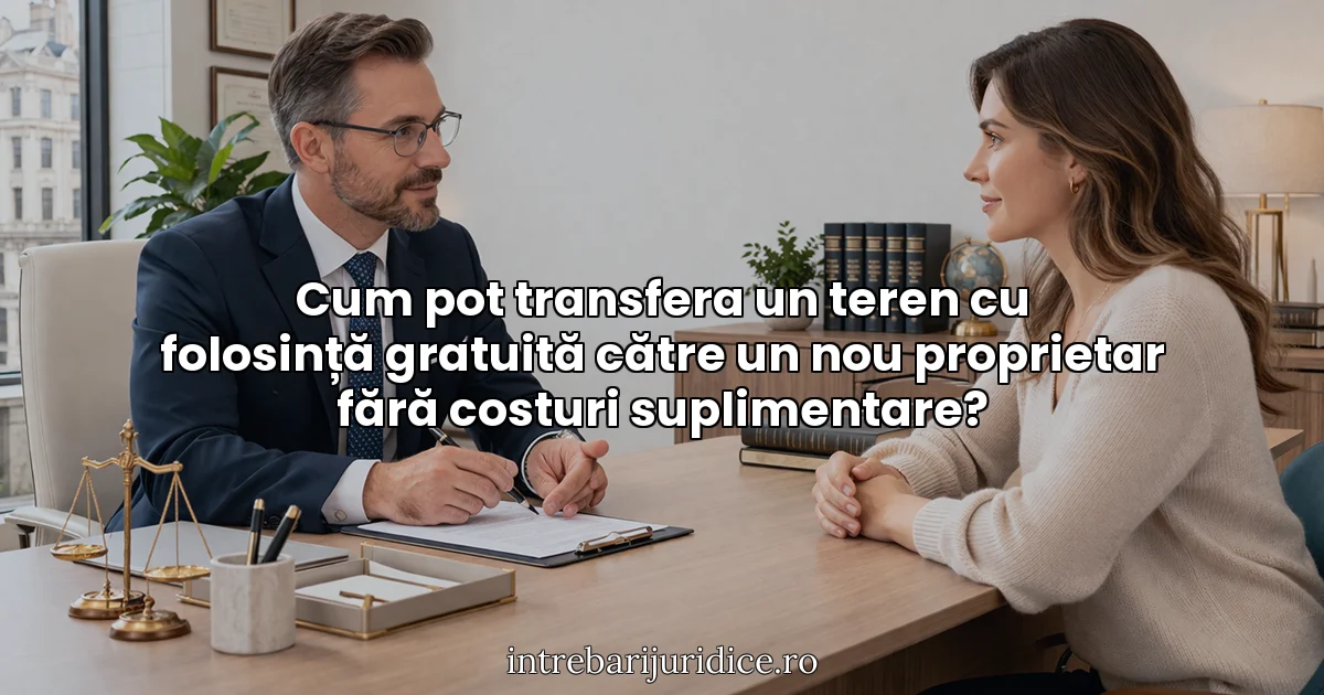 Cum pot transfera un teren cu folosință gratuită către un nou proprietar fără costuri suplimentare?