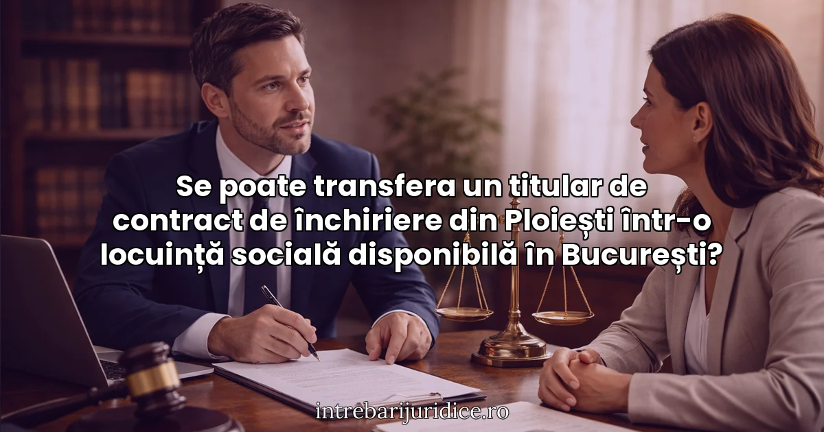 Se poate transfera un titular de contract de închiriere din Ploiești într-o locuință socială disponibilă în București?