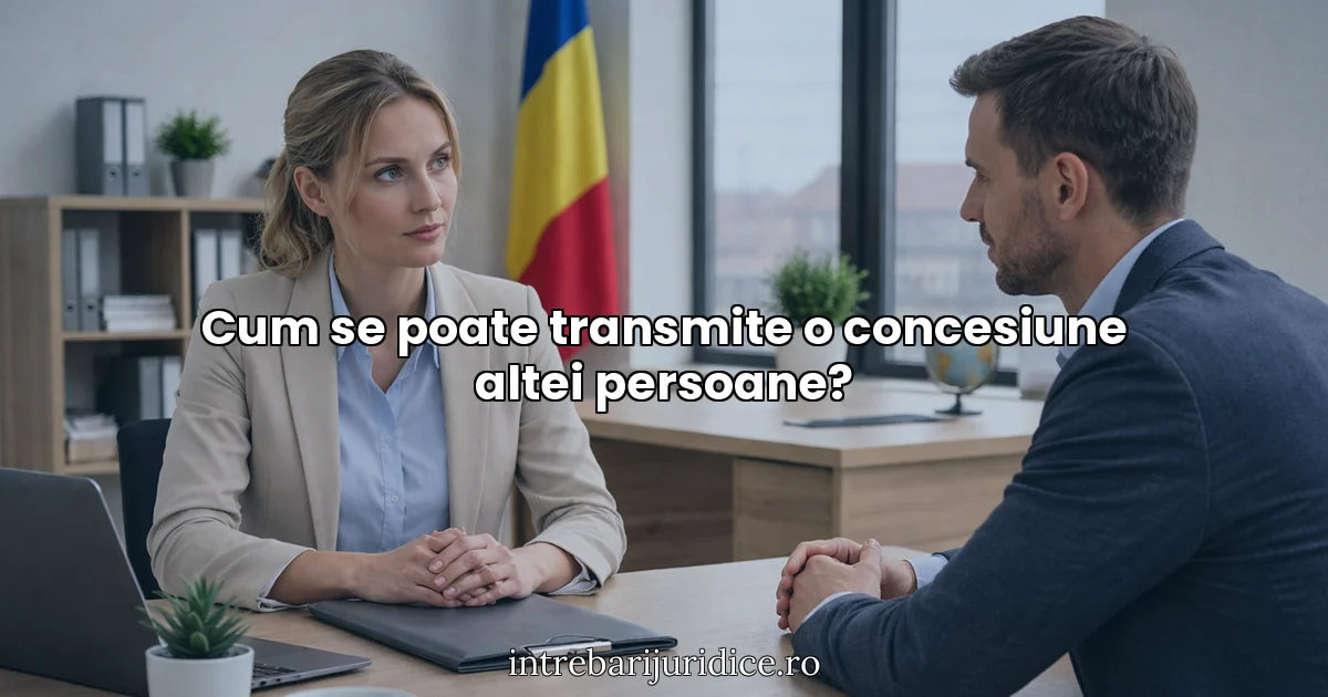 Cum se poate transmite o concesiune altei persoane?