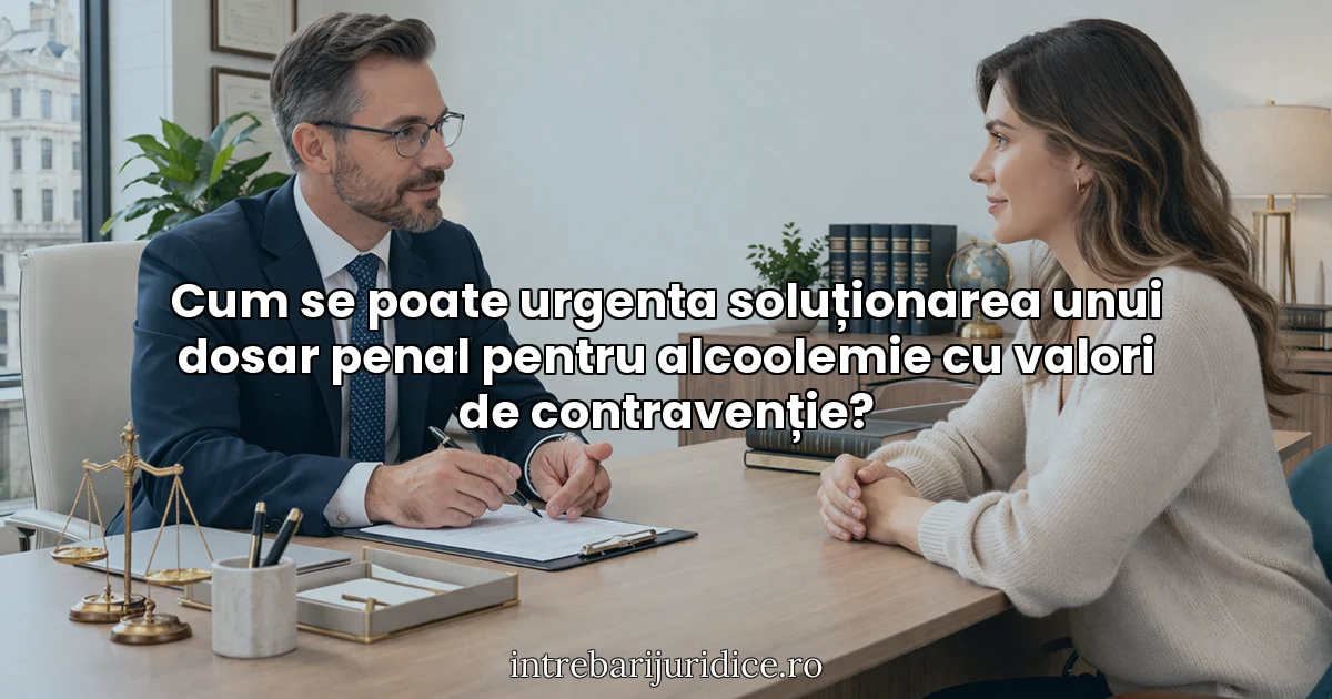Cum se poate urgenta soluționarea unui dosar penal pentru alcoolemie cu valori de contravenție?
