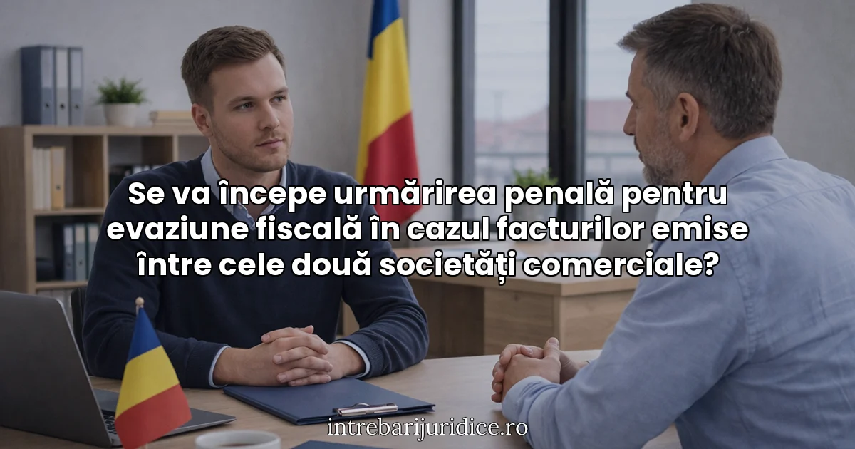 Se va începe urmărirea penală pentru evaziune fiscală în cazul facturilor emise între cele două societăți comerciale?