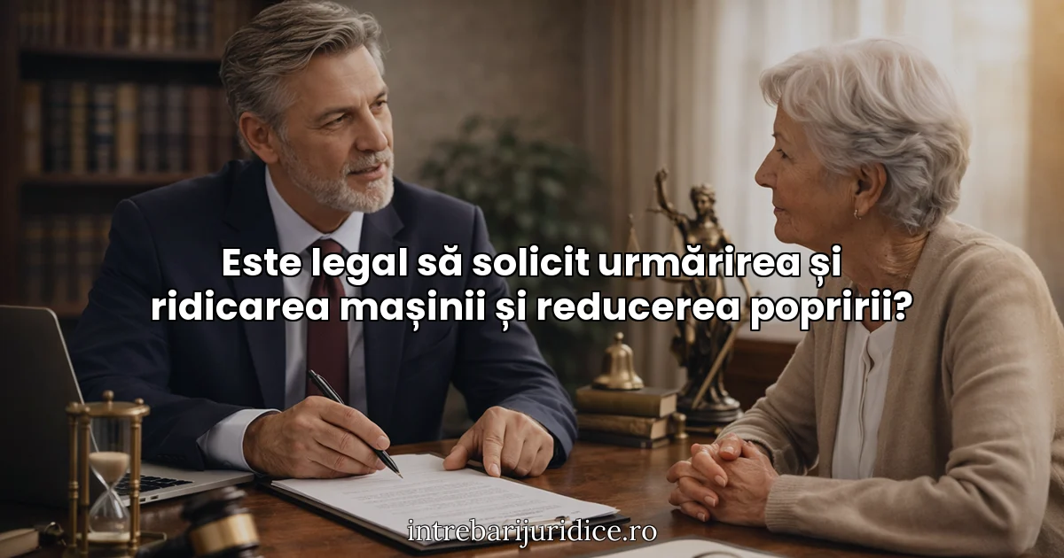 Este legal să solicit urmărirea și ridicarea mașinii și reducerea popririi?