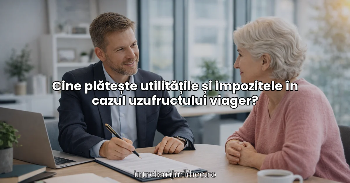 Cine plătește utilitățile și impozitele în cazul uzufructului viager?