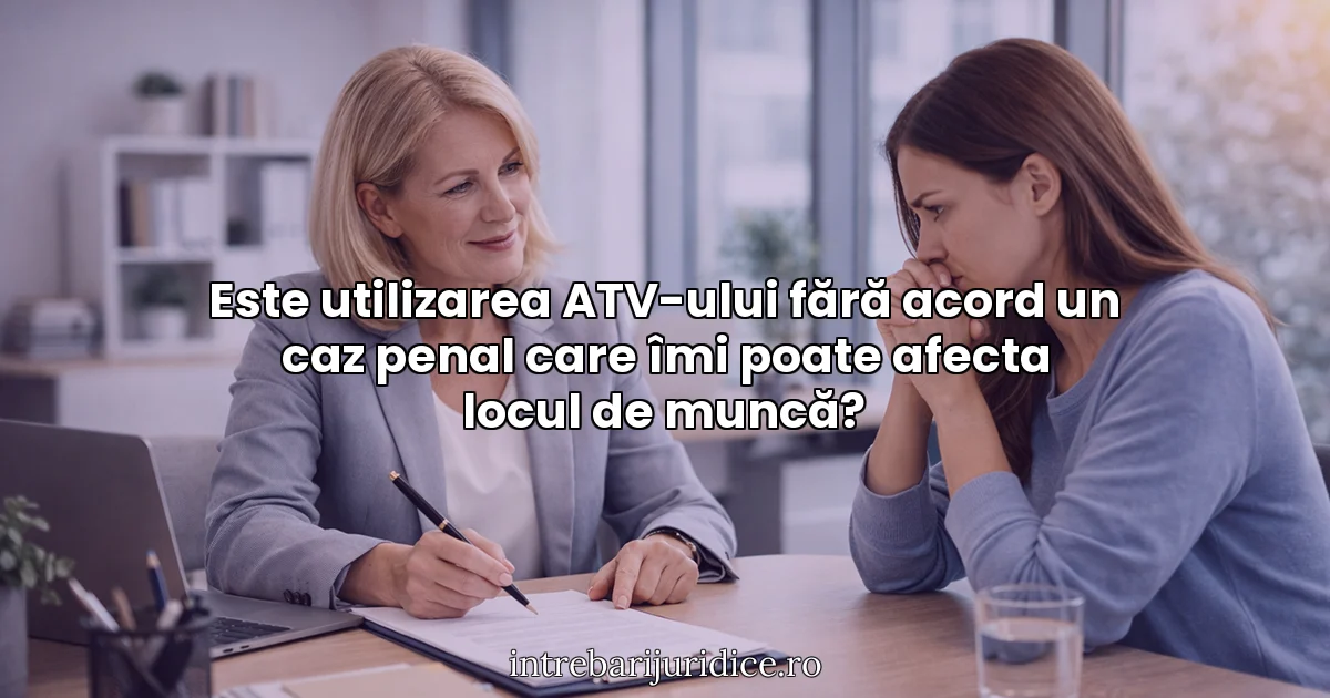 Este utilizarea ATV-ului fără acord un caz penal care îmi poate afecta locul de muncă?