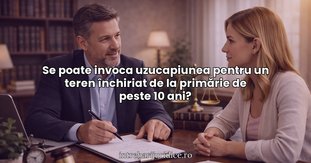 Se poate invoca uzucapiunea pentru un teren închiriat de la primărie de peste 10 ani?