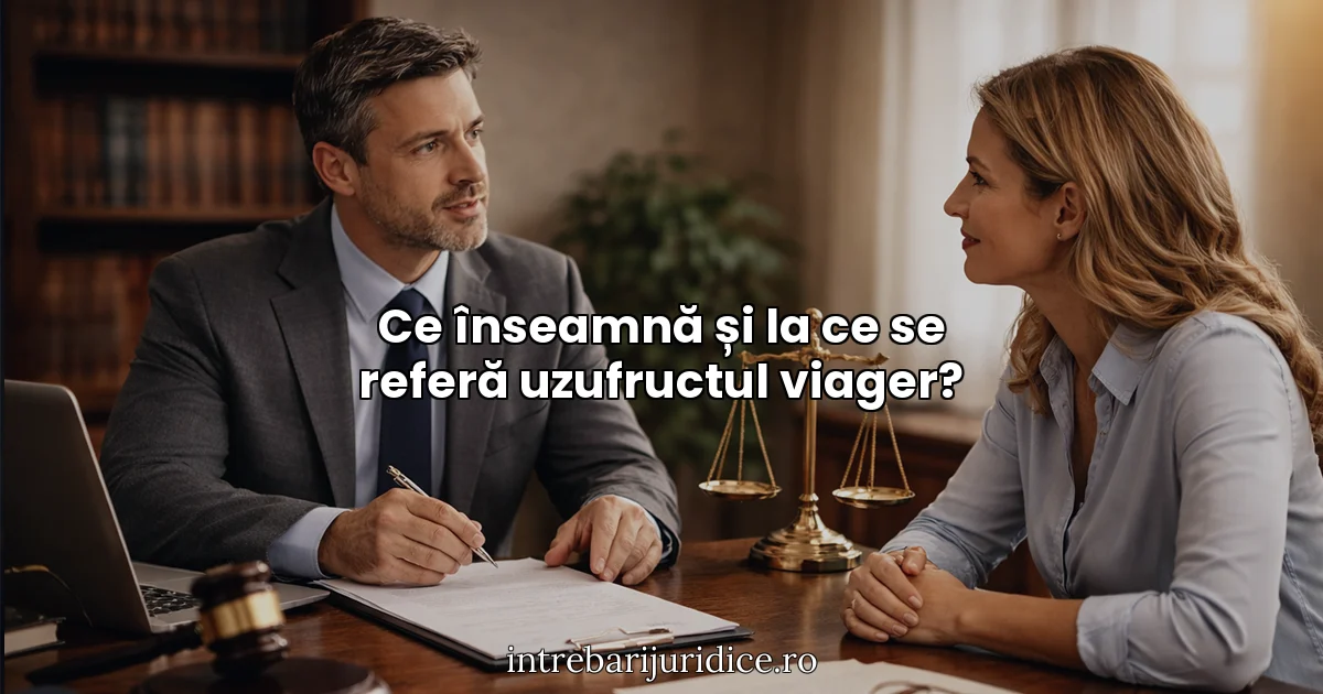 Ce înseamnă și la ce se referă uzufructul viager?
