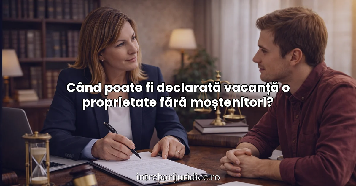 Când poate fi declarată vacanță o proprietate fără moștenitori?