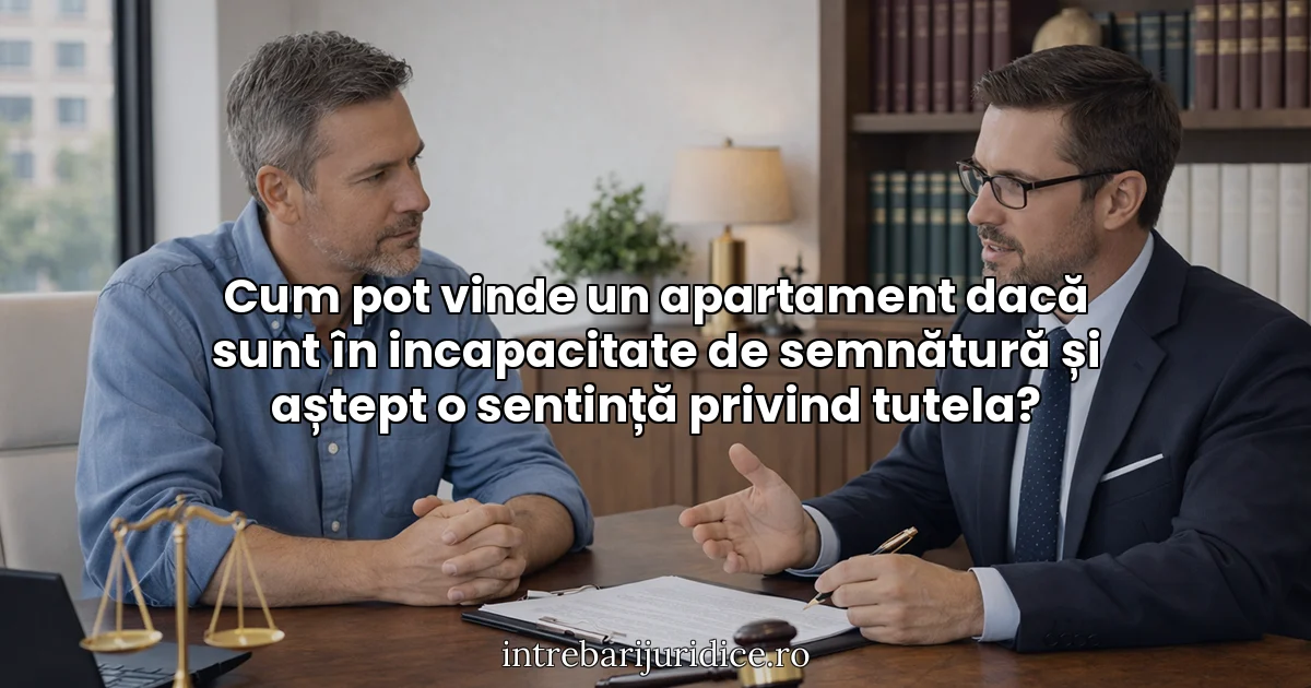 Cum pot vinde un apartament dacă sunt în incapacitate de semnătură și aștept o sentință privind tutela?