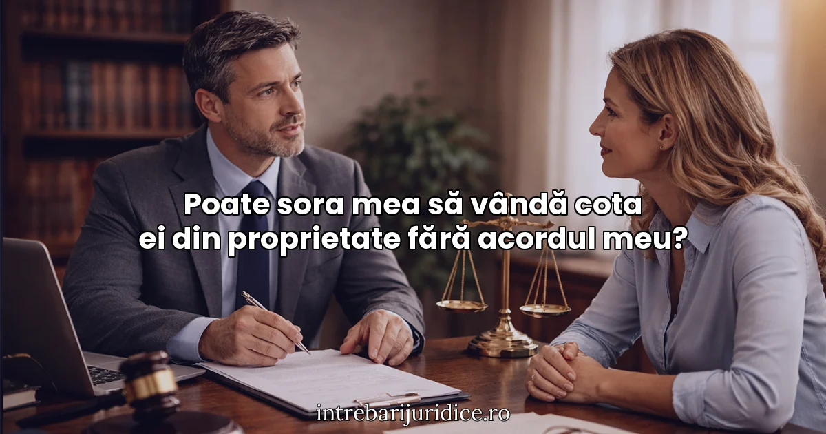 Poate sora mea să vândă cota ei din proprietate fără acordul meu?