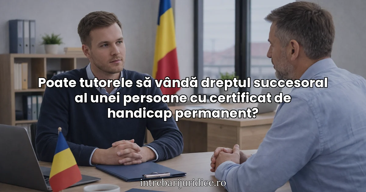 Poate tutorele să vândă dreptul succesoral al unei persoane cu certificat de handicap permanent?