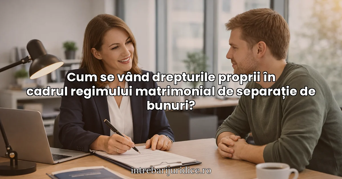 Cum se vând drepturile proprii în cadrul regimului matrimonial de separație de bunuri?