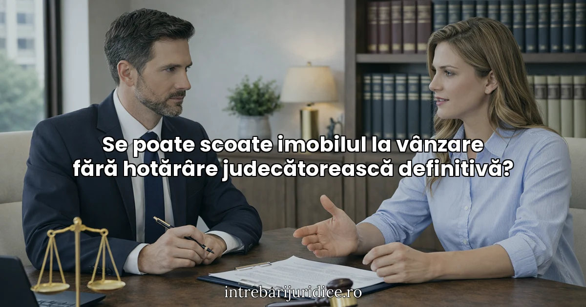 Se poate scoate imobilul la vânzare fără hotărâre judecătorească definitivă?