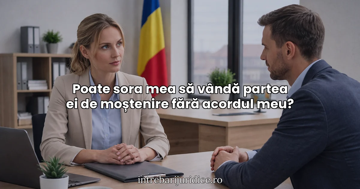 Poate sora mea să vândă partea ei de moștenire fără acordul meu?