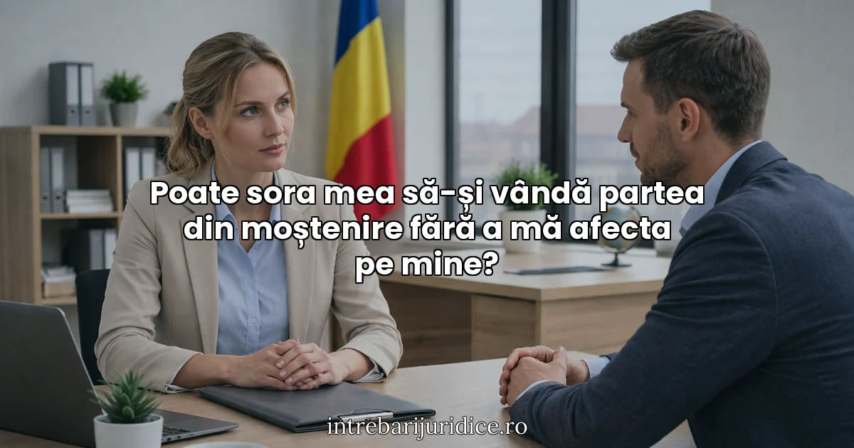 Poate sora mea să-și vândă partea din moștenire fără a mă afecta pe mine?