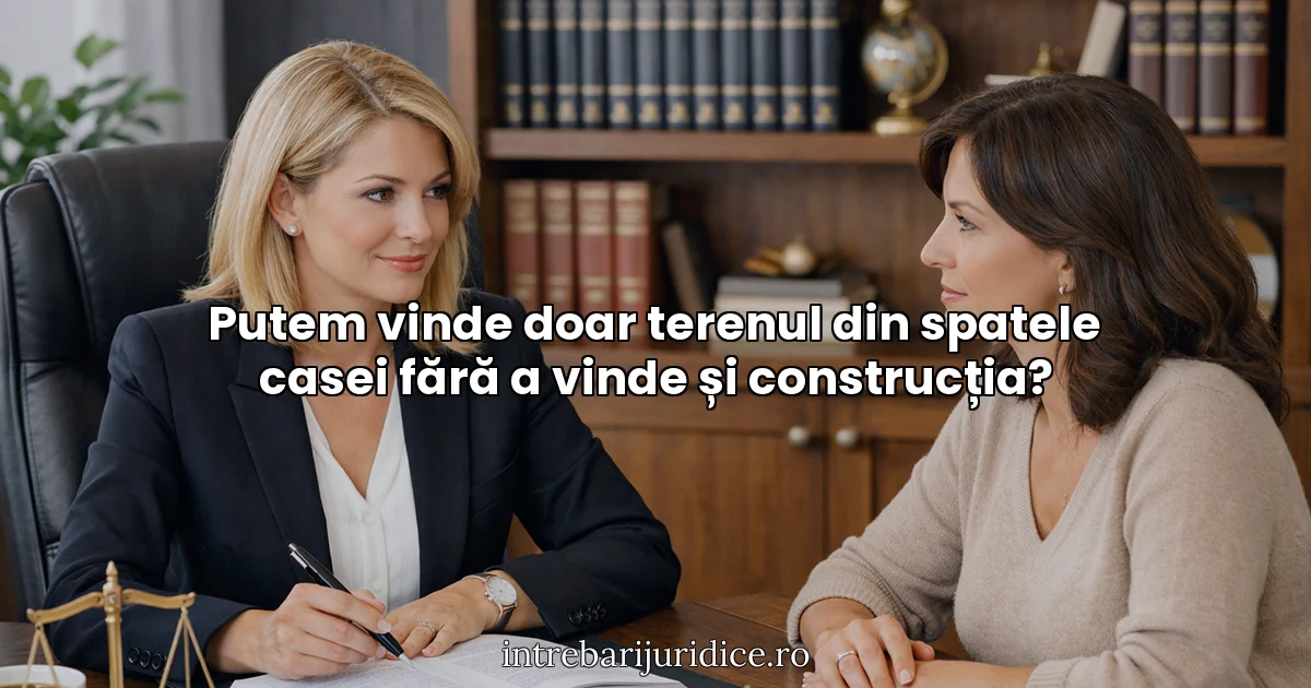 Putem vinde doar terenul din spatele casei fără a vinde și construcția?