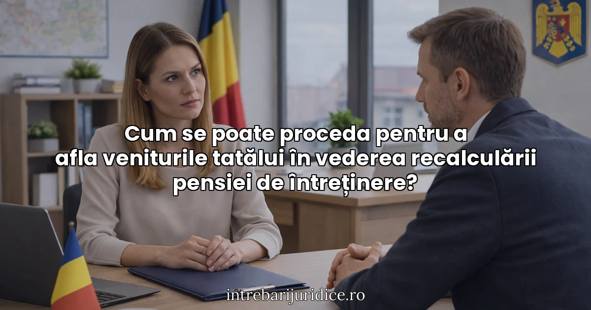 Cum se poate proceda pentru a afla veniturile tatălui în vederea recalculării pensiei de întreținere?