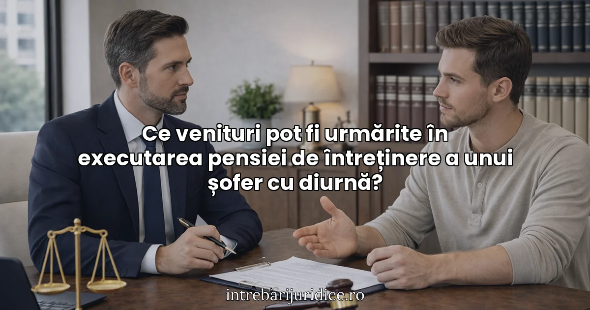 Ce venituri pot fi urmărite în executarea pensiei de întreținere a unui șofer cu diurnă?