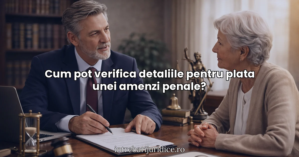 Cum pot verifica detaliile pentru plata unei amenzi penale?